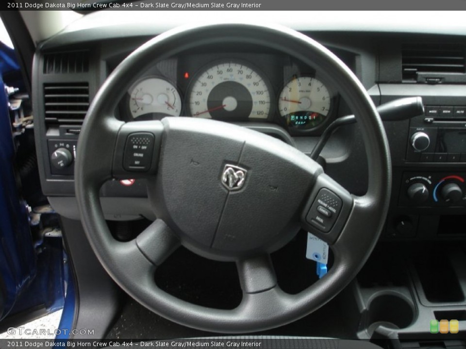Dark Slate Gray/Medium Slate Gray Interior Steering Wheel for the 2011 Dodge Dakota Big Horn Crew Cab 4x4 #50842608