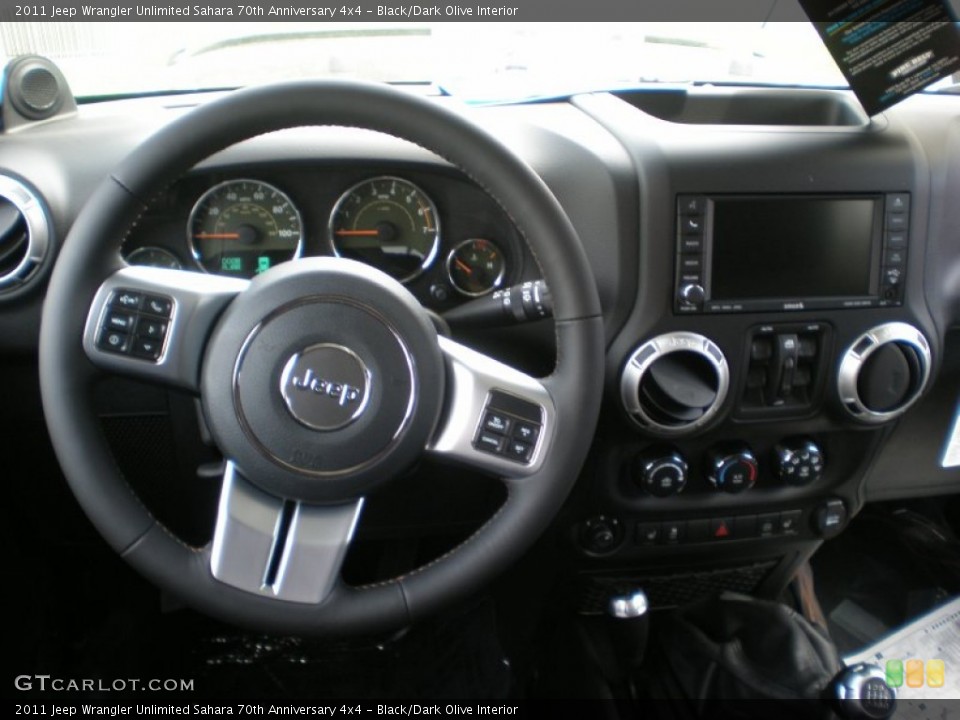 Black/Dark Olive Interior Dashboard for the 2011 Jeep Wrangler Unlimited Sahara 70th Anniversary 4x4 #50844498