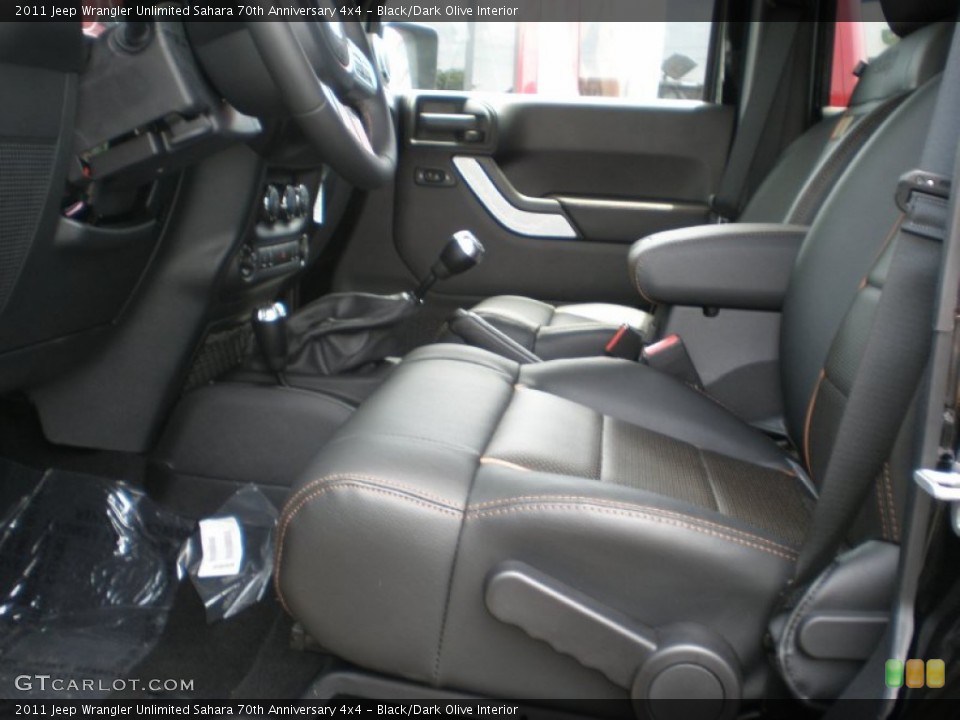 Black/Dark Olive Interior Photo for the 2011 Jeep Wrangler Unlimited Sahara 70th Anniversary 4x4 #50844513