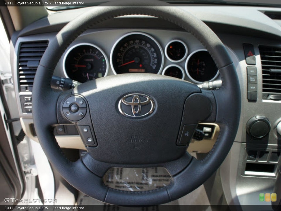 Sand Beige Interior Steering Wheel for the 2011 Toyota Sequoia SR5 #50847180