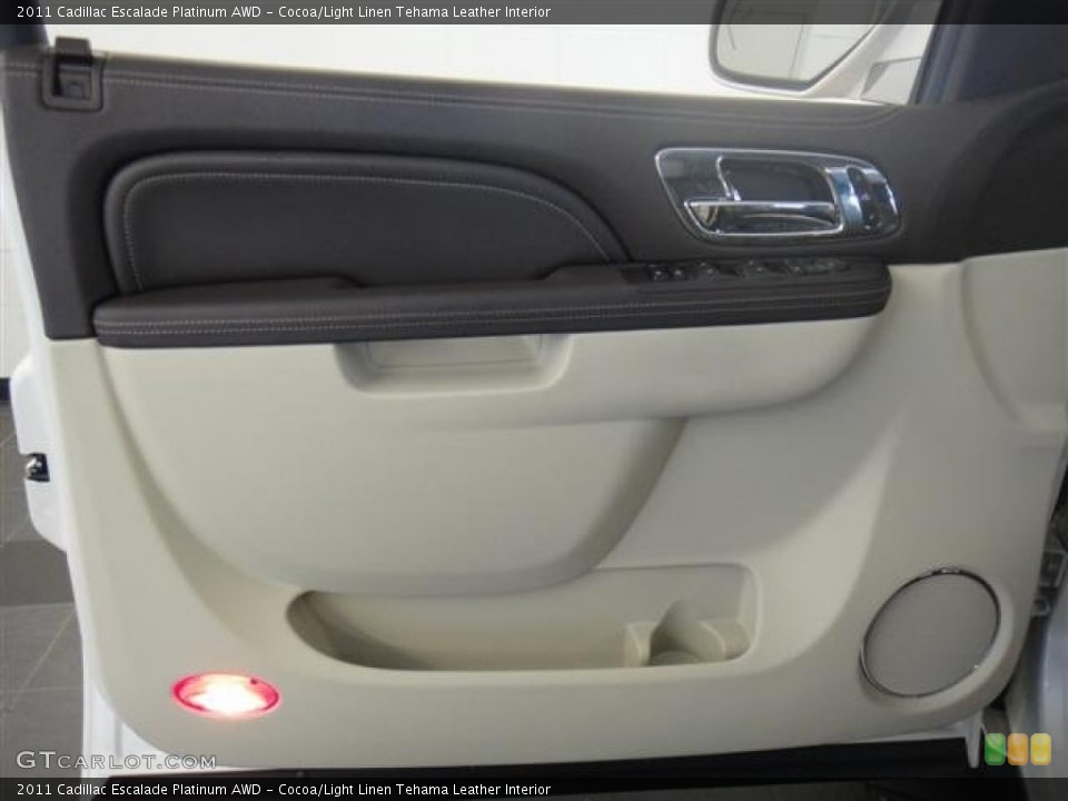 Cocoa/Light Linen Tehama Leather Interior Door Panel for the 2011 Cadillac Escalade Platinum AWD #50847431