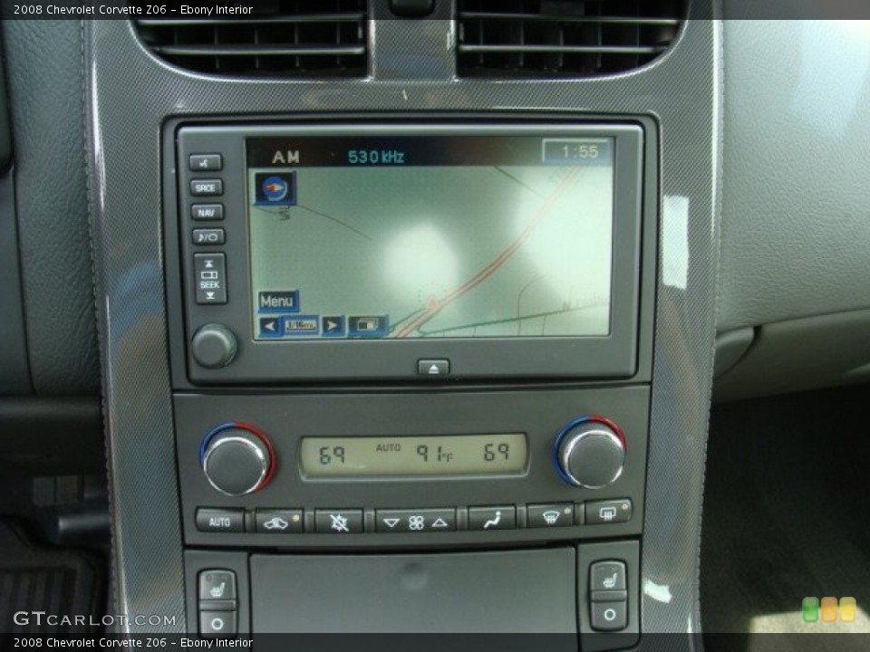 Ebony Interior Navigation for the 2008 Chevrolet Corvette Z06 #50848959