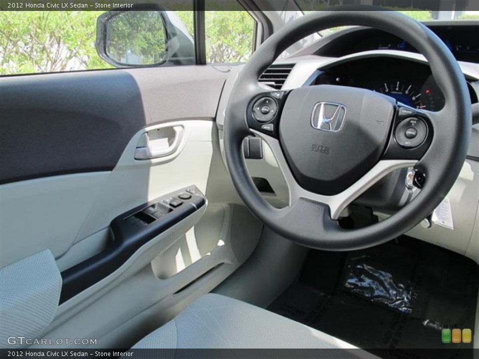 Stone Interior Steering Wheel for the 2012 Honda Civic LX Sedan #50848980