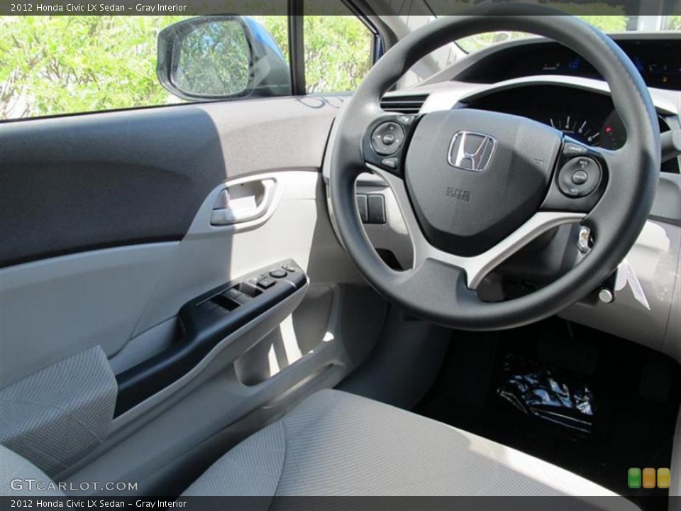 Gray Interior Steering Wheel for the 2012 Honda Civic LX Sedan #50849139