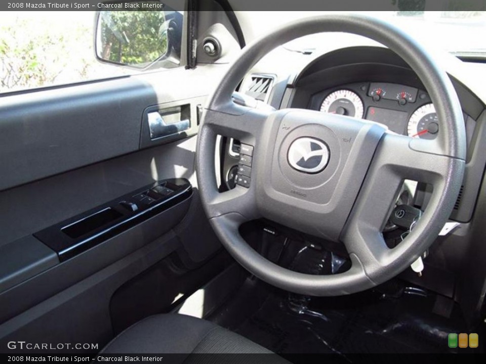 Charcoal Black Interior Steering Wheel for the 2008 Mazda Tribute i Sport #50850742