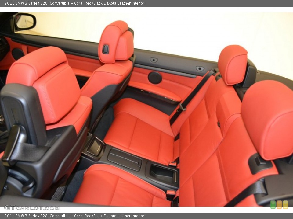 Coral Red/Black Dakota Leather Interior Photo for the 2011 BMW 3 Series 328i Convertible #50852506