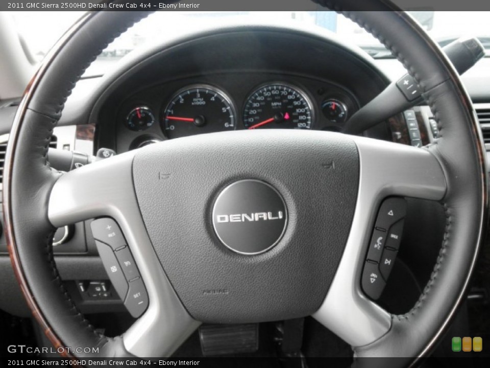 Ebony Interior Steering Wheel for the 2011 GMC Sierra 2500HD Denali Crew Cab 4x4 #50852773