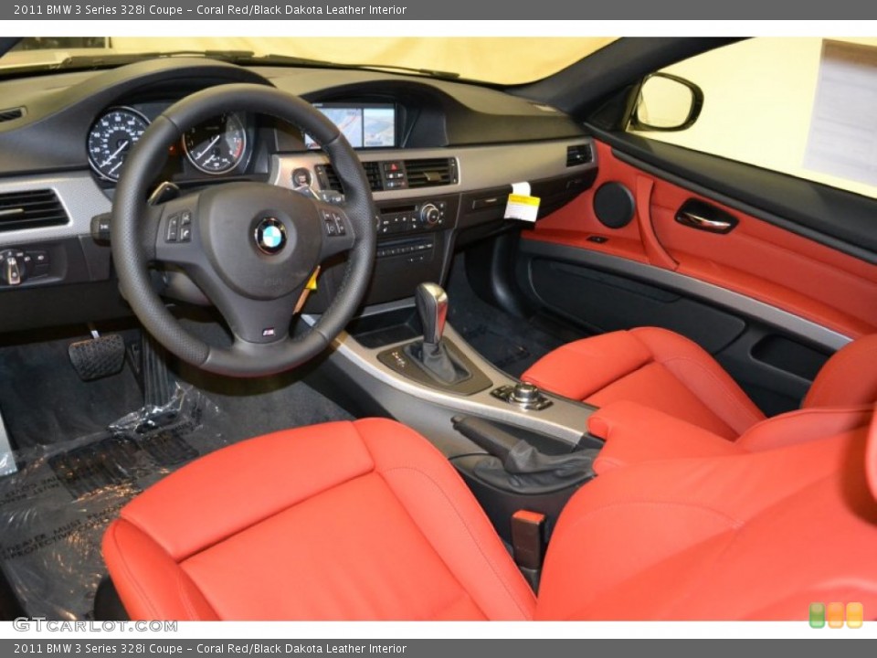 Coral Red/Black Dakota Leather Interior Prime Interior for the 2011 BMW 3 Series 328i Coupe #50853544