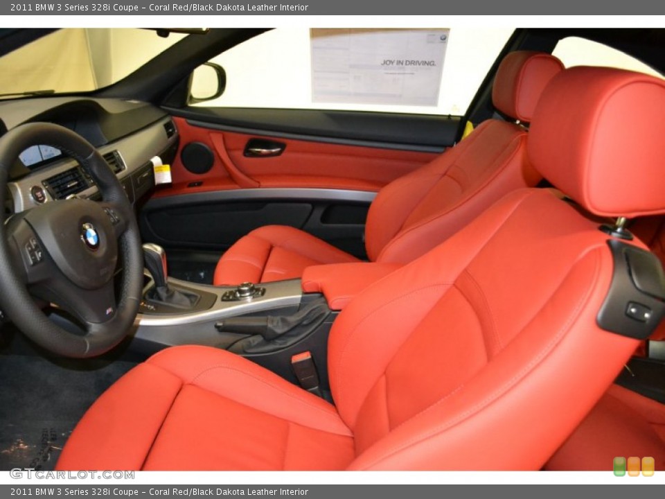 Coral Red/Black Dakota Leather Interior Photo for the 2011 BMW 3 Series 328i Coupe #50853559