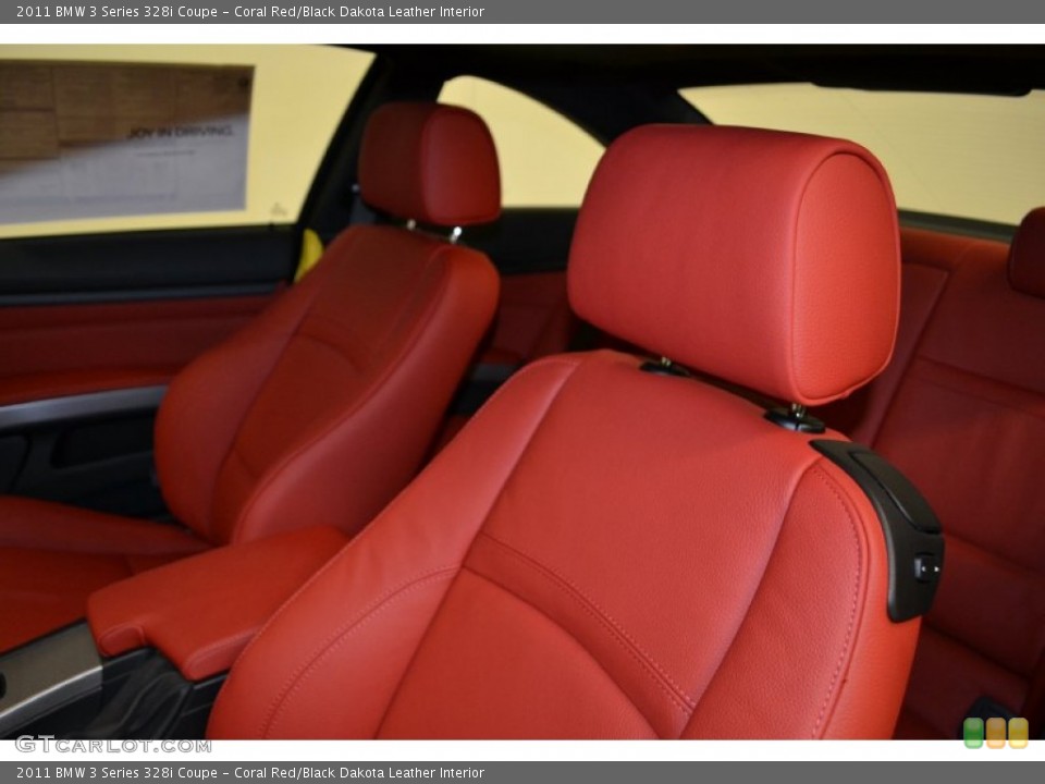 Coral Red/Black Dakota Leather Interior Photo for the 2011 BMW 3 Series 328i Coupe #50853571