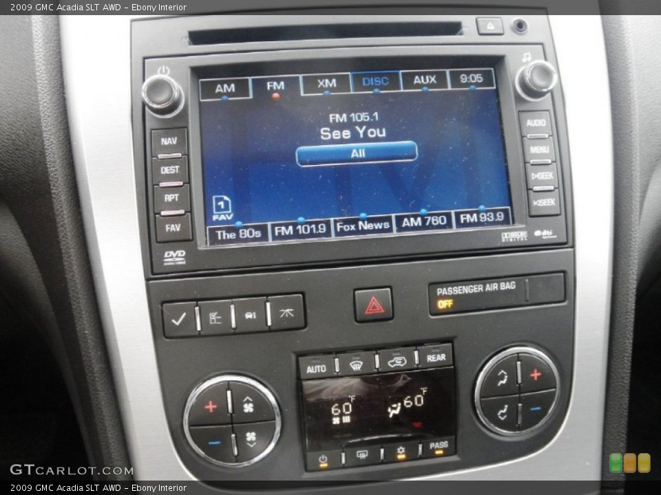 Ebony Interior Controls for the 2009 GMC Acadia SLT AWD #50854162