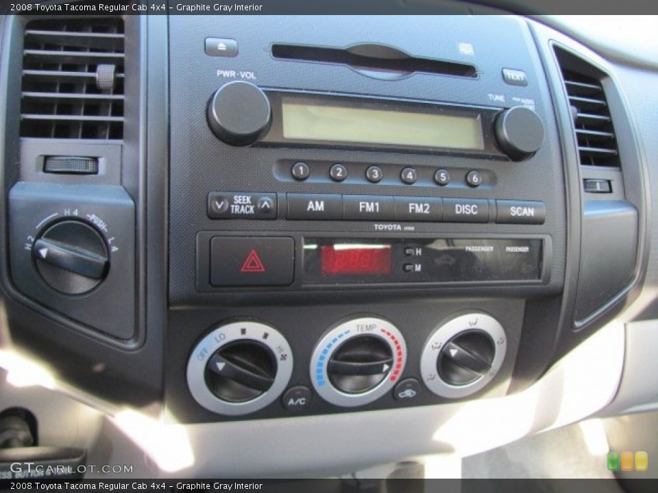 Graphite Gray Interior Controls for the 2008 Toyota Tacoma Regular Cab 4x4 #50855284