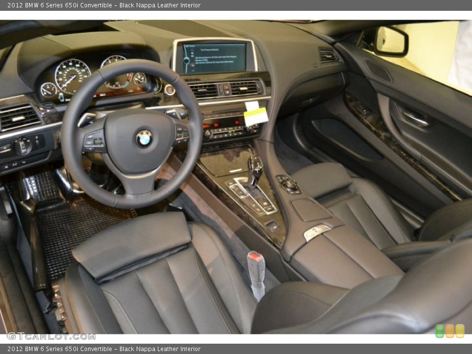 Black Nappa Leather Interior Photo for the 2012 BMW 6 Series 650i Convertible #50855326