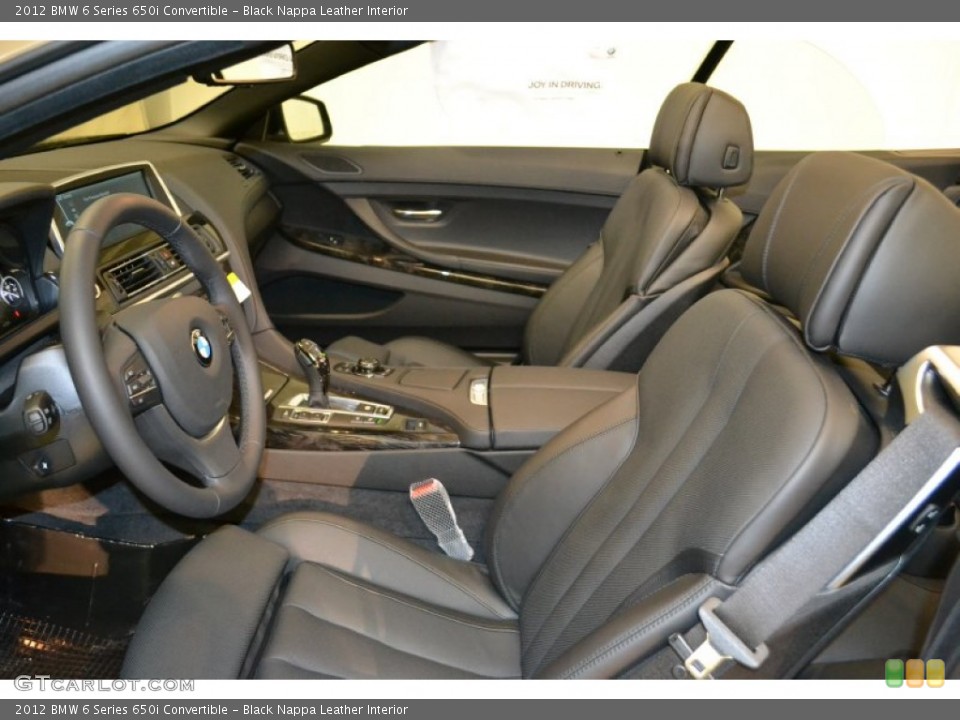 Black Nappa Leather Interior Photo for the 2012 BMW 6 Series 650i Convertible #50855341