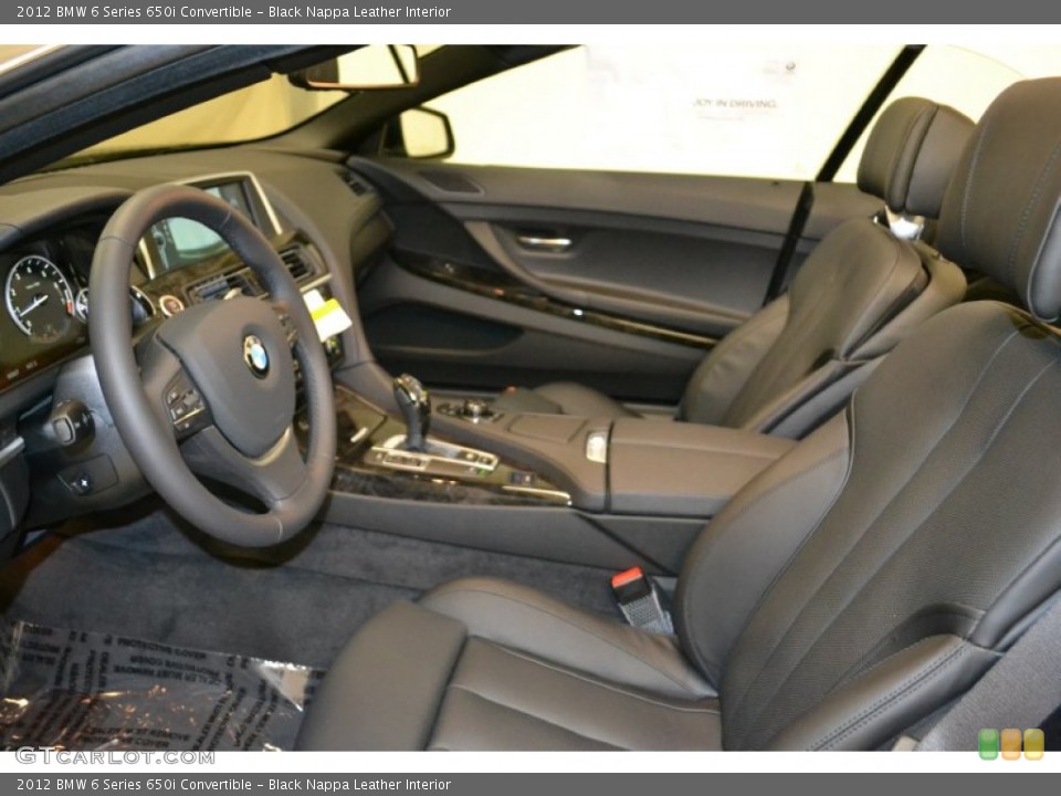 Black Nappa Leather Interior Photo for the 2012 BMW 6 Series 650i Convertible #50855617