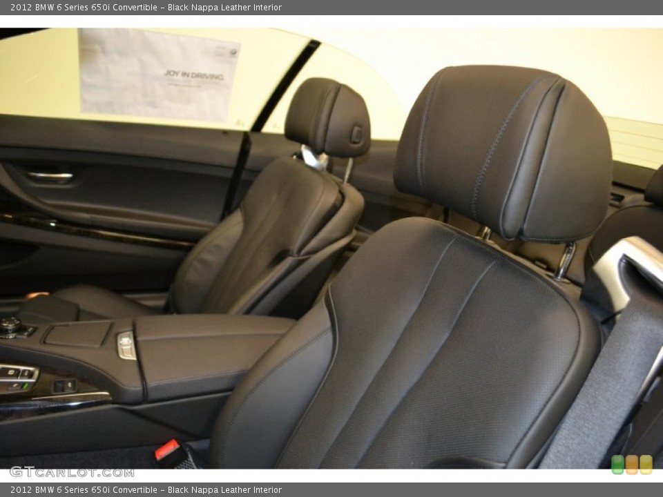 Black Nappa Leather Interior Photo for the 2012 BMW 6 Series 650i Convertible #50855632