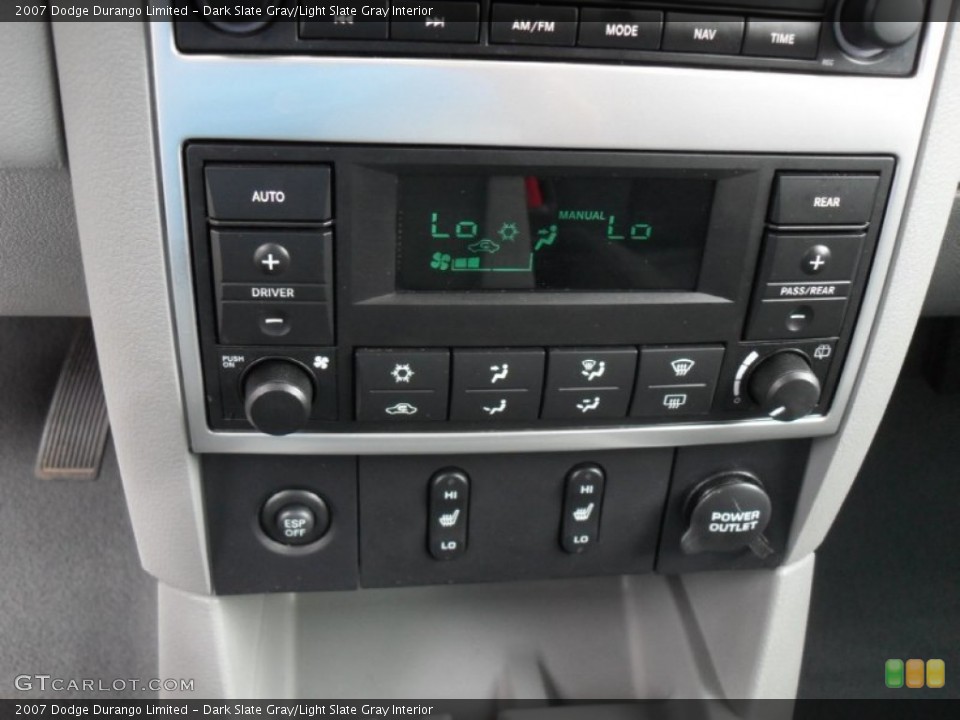 Dark Slate Gray/Light Slate Gray Interior Controls for the 2007 Dodge Durango Limited #50861989
