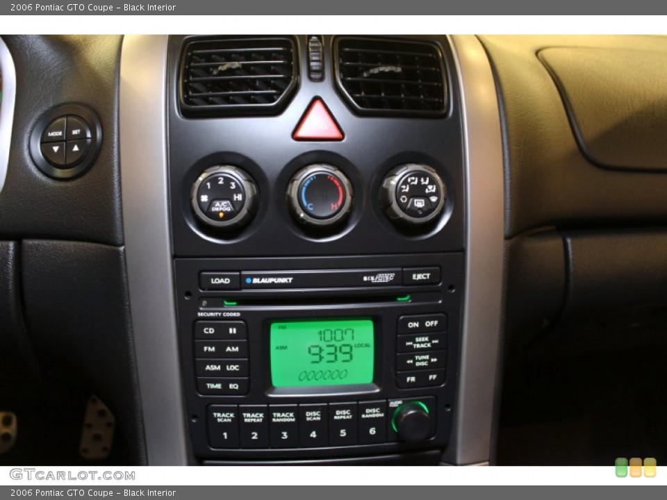 Black Interior Controls for the 2006 Pontiac GTO Coupe #50867986