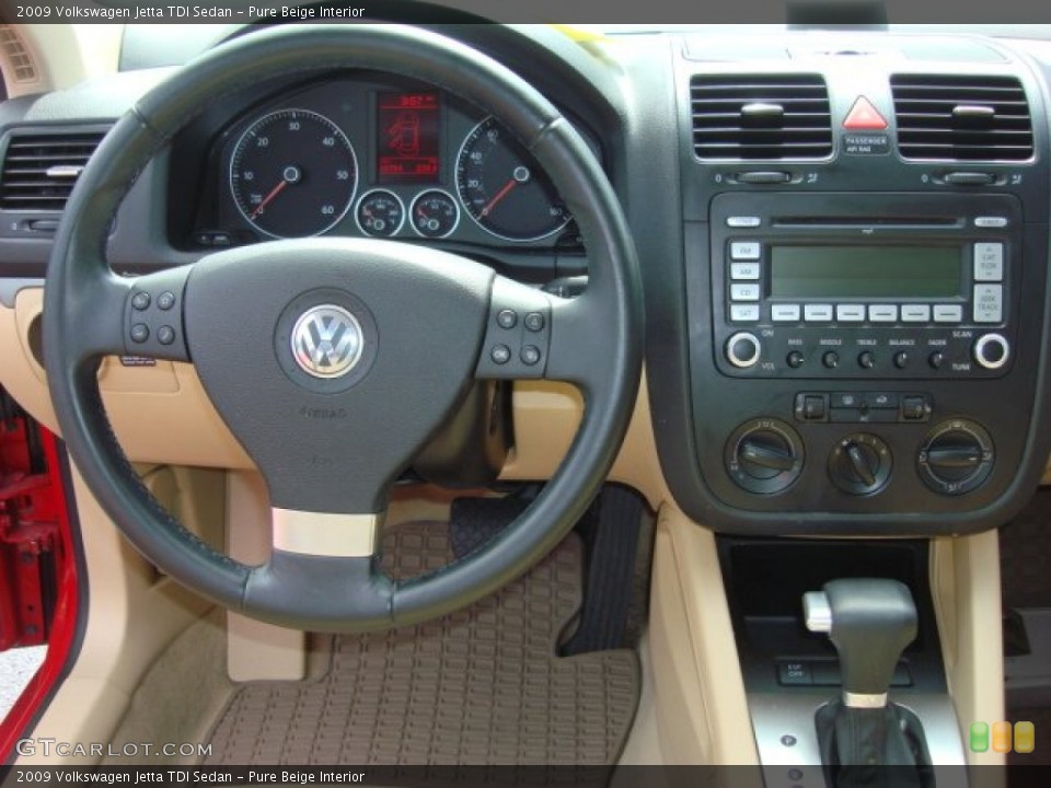 Pure Beige Interior Dashboard for the 2009 Volkswagen Jetta TDI Sedan #50877877