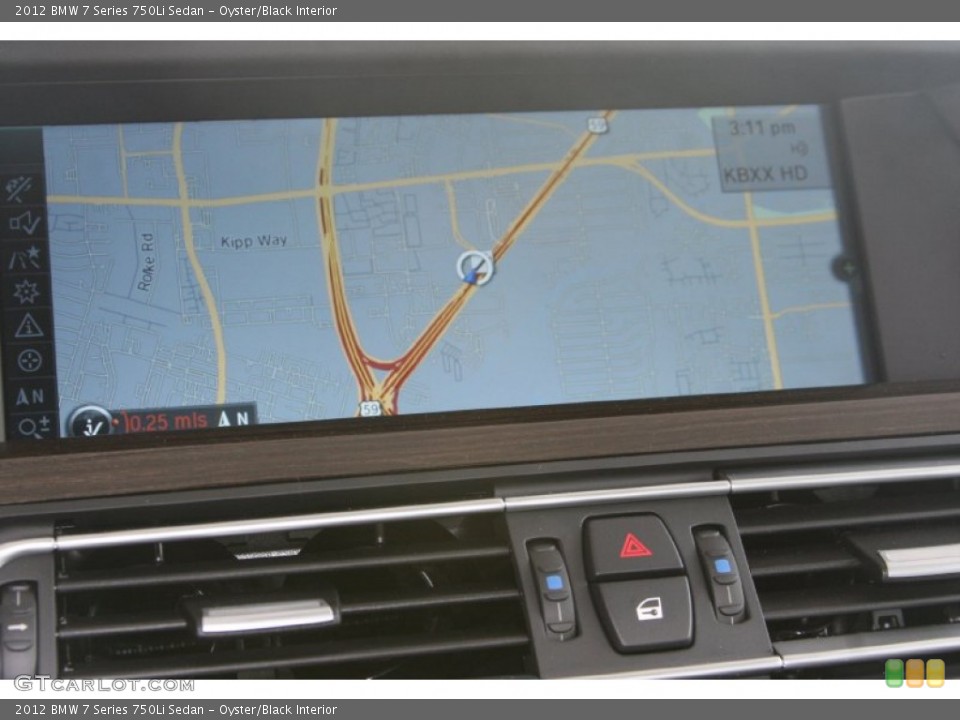 Oyster/Black Interior Navigation for the 2012 BMW 7 Series 750Li Sedan #50878750