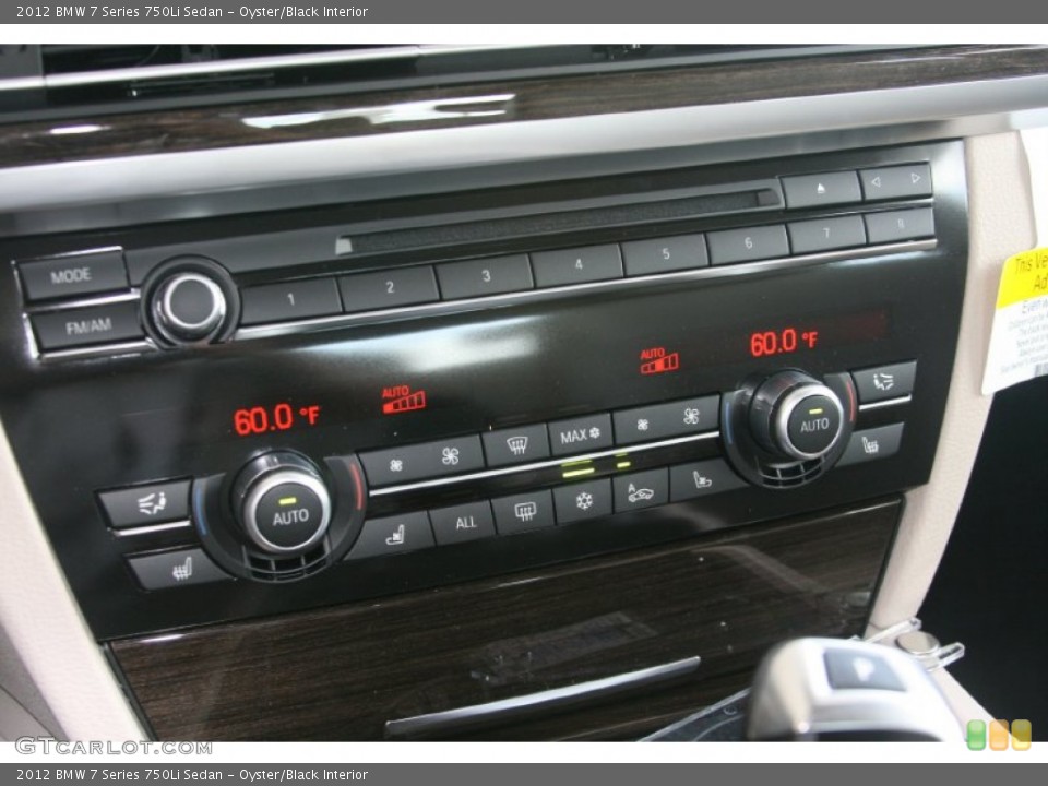 Oyster/Black Interior Controls for the 2012 BMW 7 Series 750Li Sedan #50878765