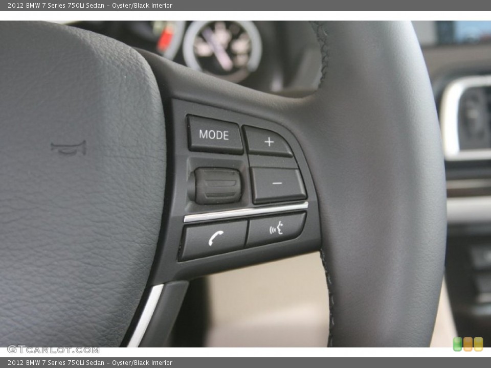 Oyster/Black Interior Controls for the 2012 BMW 7 Series 750Li Sedan #50878885