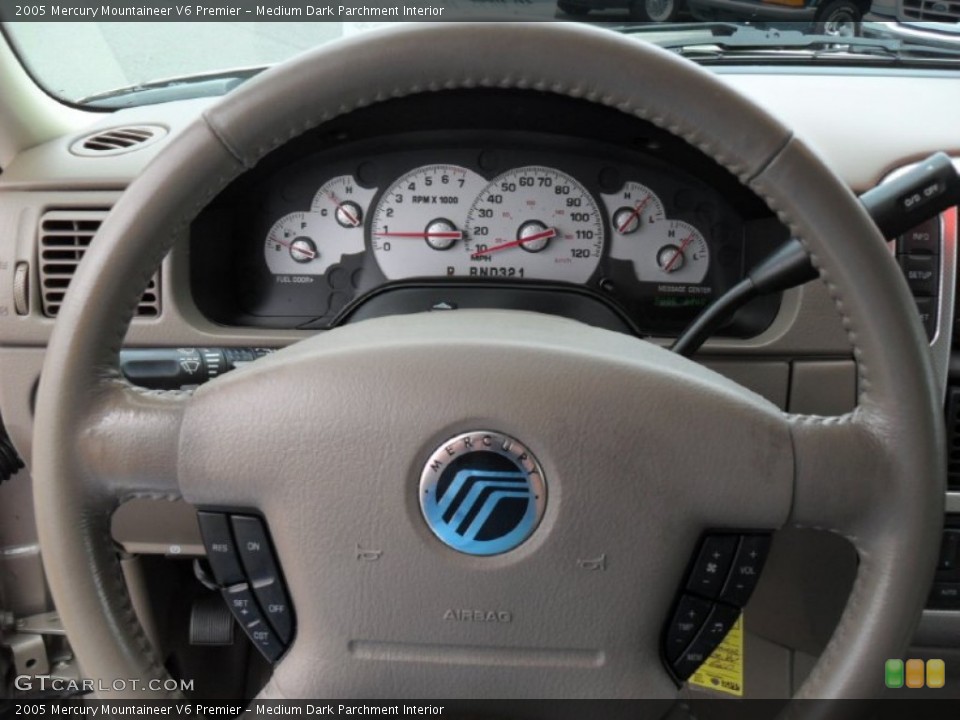 Medium Dark Parchment Interior Steering Wheel for the 2005 Mercury Mountaineer V6 Premier #50881474