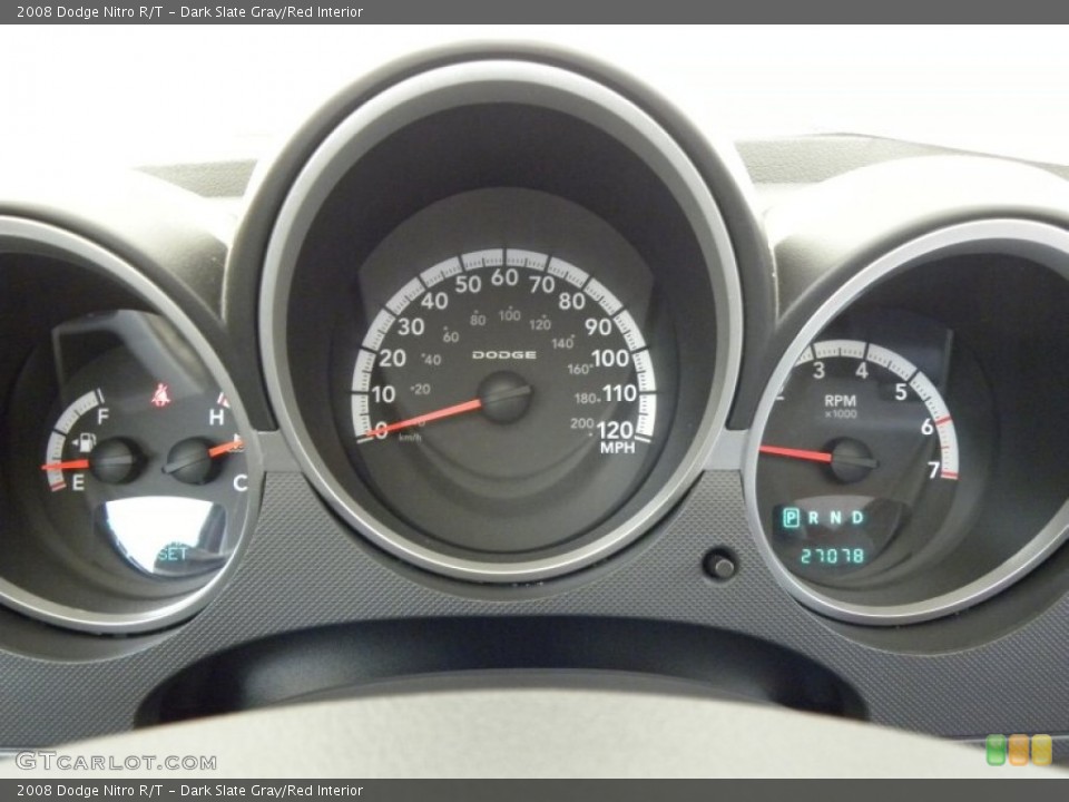 Dark Slate Gray/Red Interior Gauges for the 2008 Dodge Nitro R/T #50886868