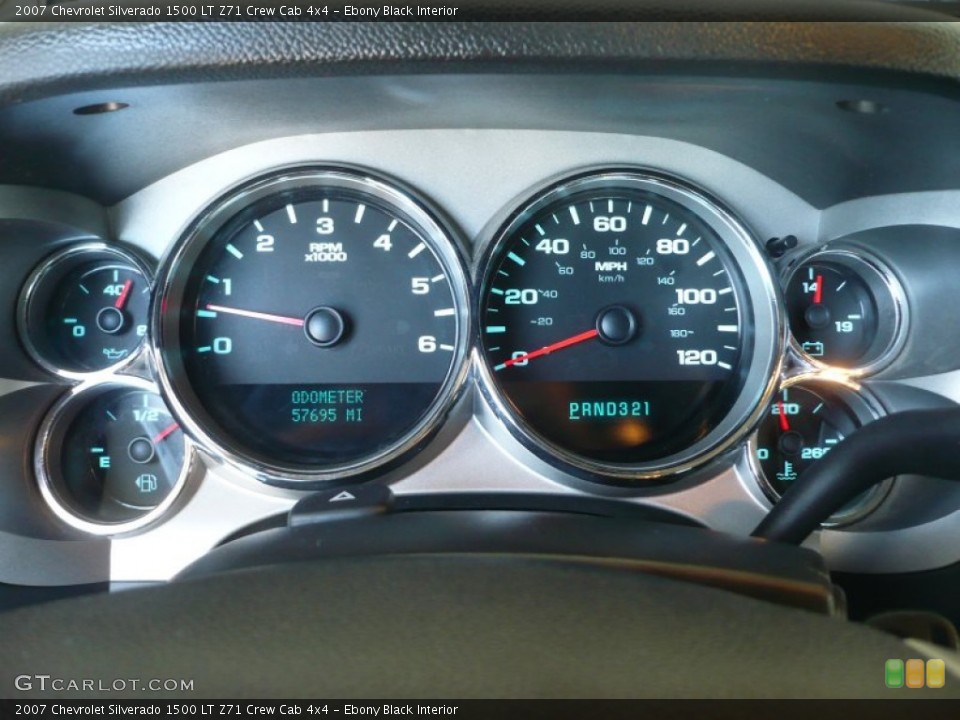 Ebony Black Interior Gauges for the 2007 Chevrolet Silverado 1500 LT Z71 Crew Cab 4x4 #50892508