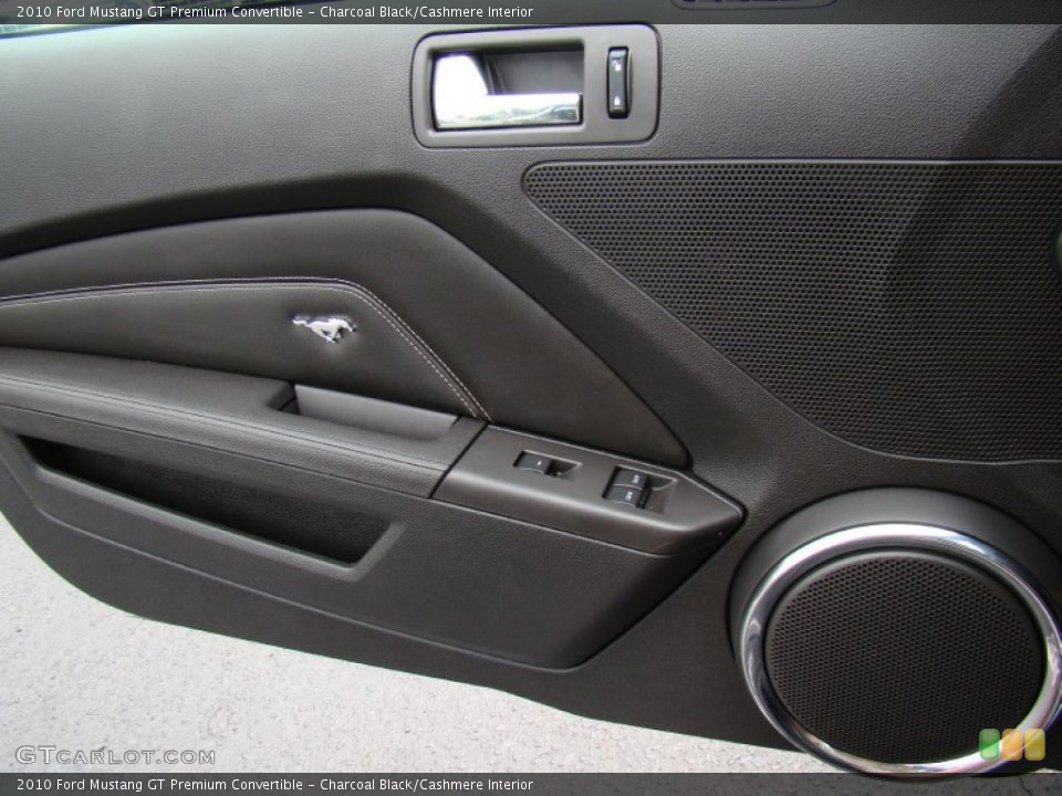Charcoal Black/Cashmere Interior Door Panel for the 2010 Ford Mustang GT Premium Convertible #50892784