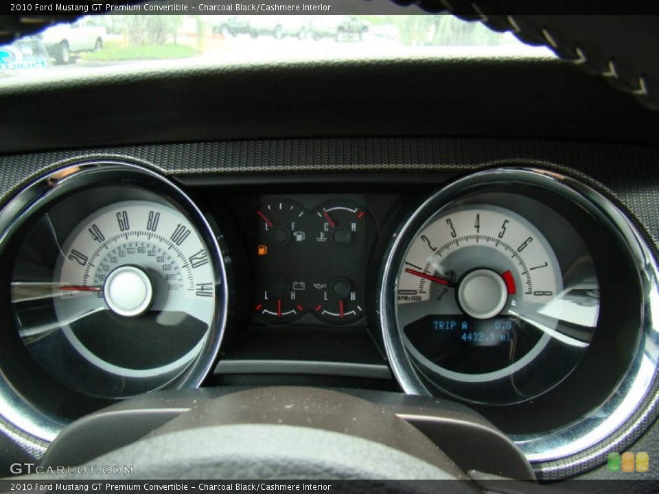Charcoal Black/Cashmere Interior Gauges for the 2010 Ford Mustang GT Premium Convertible #50892937