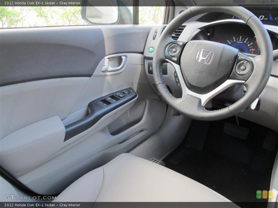Gray Interior Steering Wheel for the 2012 Honda Civic EX-L Sedan #50896429