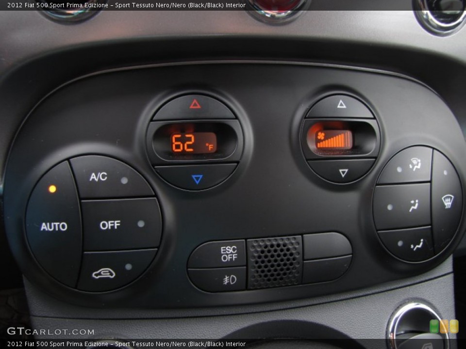 Sport Tessuto Nero/Nero (Black/Black) Interior Controls for the 2012 Fiat 500 Sport Prima Edizione #50897404