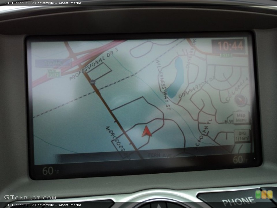 Wheat Interior Navigation for the 2011 Infiniti G 37 Convertible #50904013
