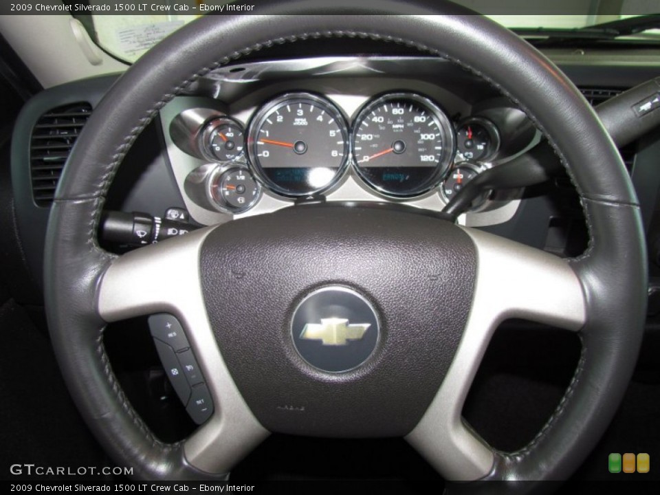 Ebony Interior Steering Wheel for the 2009 Chevrolet Silverado 1500 LT Crew Cab #50906305