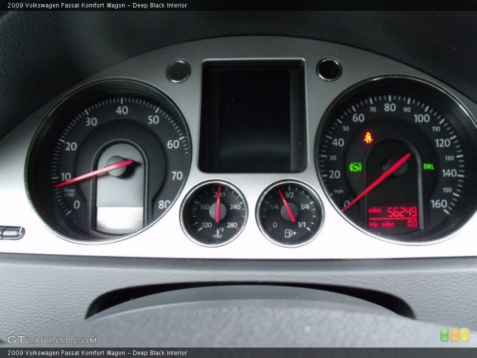 Deep Black Interior Gauges for the 2009 Volkswagen Passat Komfort Wagon #50909254