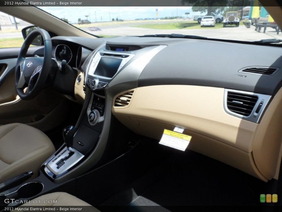 Beige Interior Dashboard for the 2012 Hyundai Elantra Limited #50910373