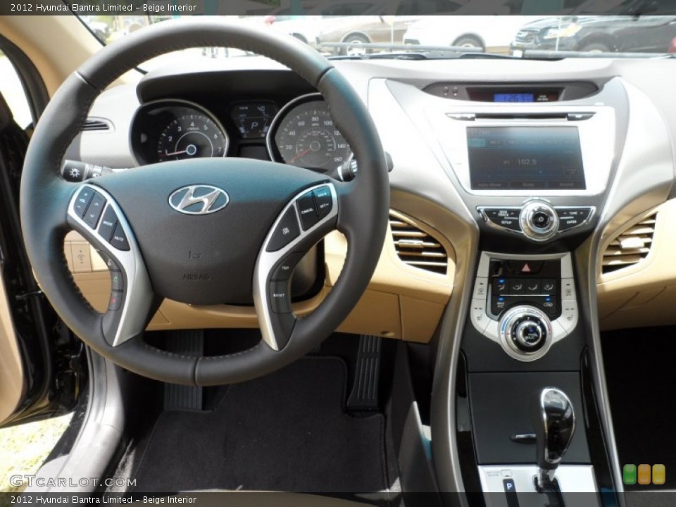 Beige Interior Dashboard for the 2012 Hyundai Elantra Limited #50910445