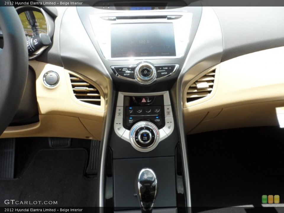 Beige Interior Controls for the 2012 Hyundai Elantra Limited #50910460