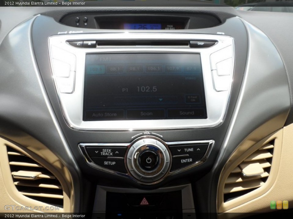 Beige Interior Controls for the 2012 Hyundai Elantra Limited #50910466