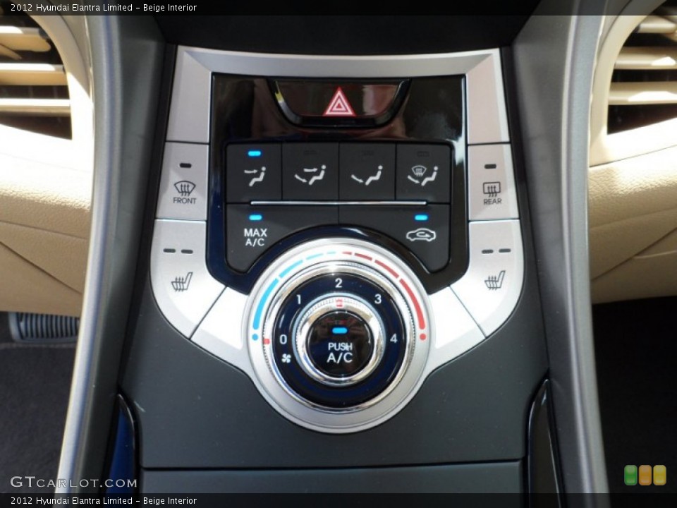 Beige Interior Controls for the 2012 Hyundai Elantra Limited #50910472