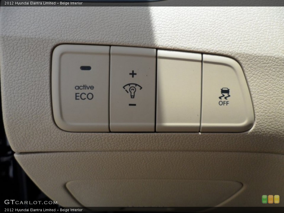 Beige Interior Controls for the 2012 Hyundai Elantra Limited #50910520