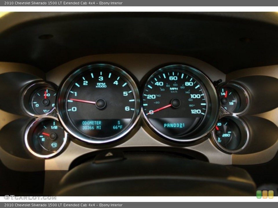 Ebony Interior Gauges for the 2010 Chevrolet Silverado 1500 LT Extended Cab 4x4 #50913867