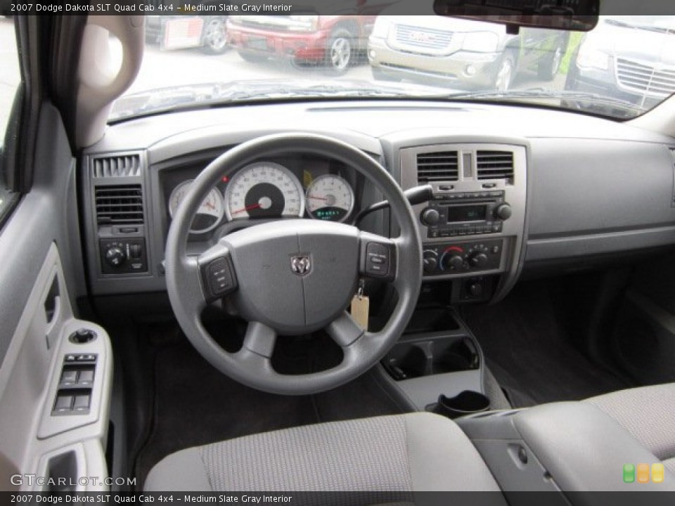 Medium Slate Gray Interior Dashboard for the 2007 Dodge Dakota SLT Quad Cab 4x4 #50919075