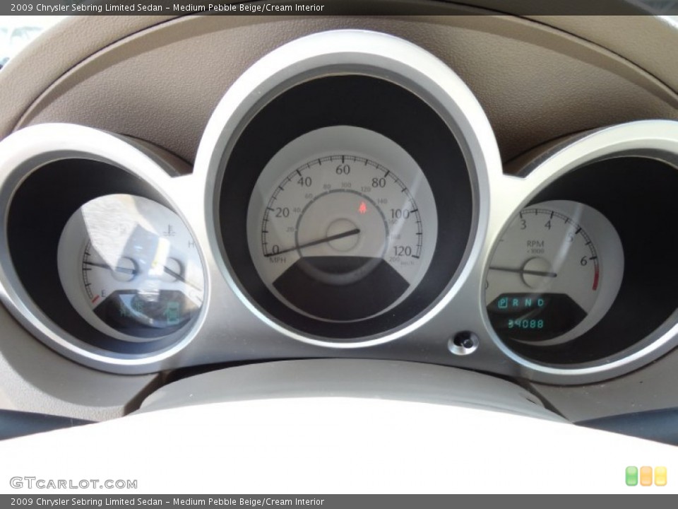 Medium Pebble Beige/Cream Interior Gauges for the 2009 Chrysler Sebring Limited Sedan #50922849