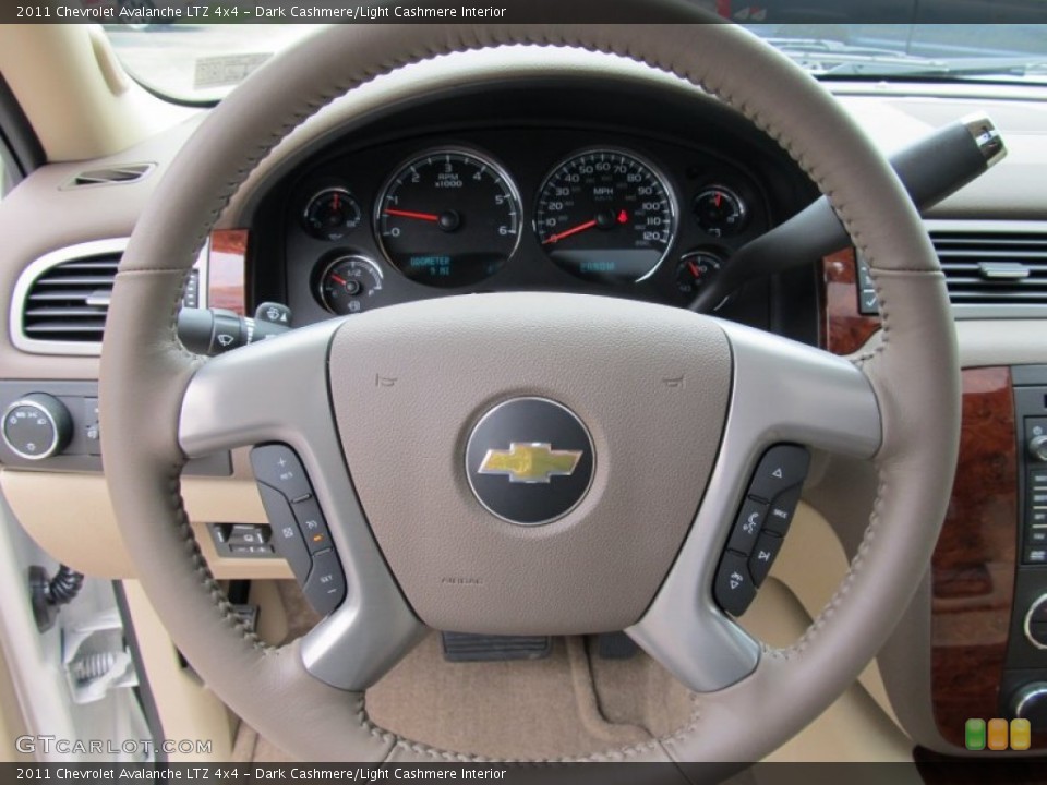 Dark Cashmere/Light Cashmere Interior Steering Wheel for the 2011 Chevrolet Avalanche LTZ 4x4 #50924301