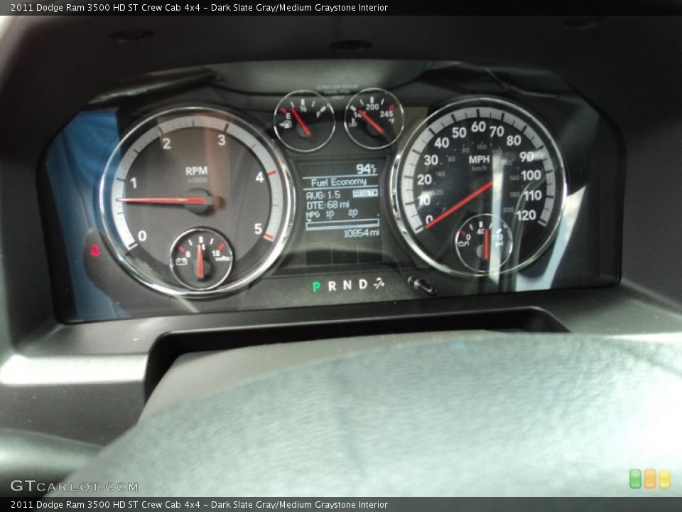 Dark Slate Gray/Medium Graystone Interior Gauges for the 2011 Dodge Ram 3500 HD ST Crew Cab 4x4 #50927694
