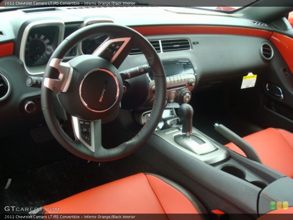 Inferno Orange/Black Interior Prime Interior for the 2011 Chevrolet Camaro LT/RS Convertible #50929155