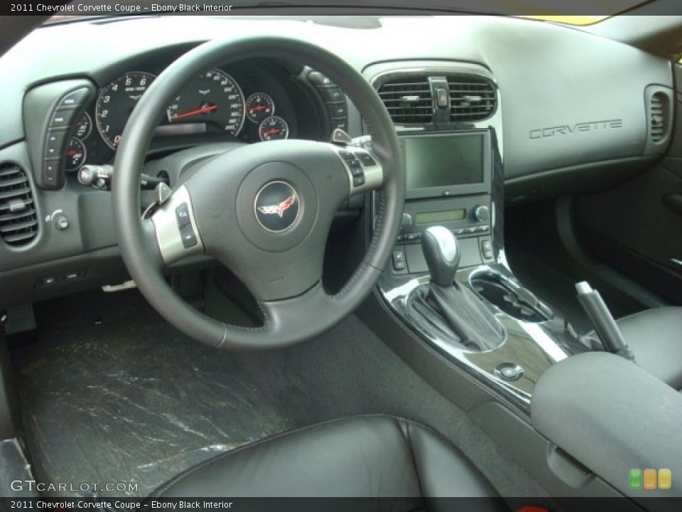 Ebony Black Interior Prime Interior for the 2011 Chevrolet Corvette Coupe #50929215