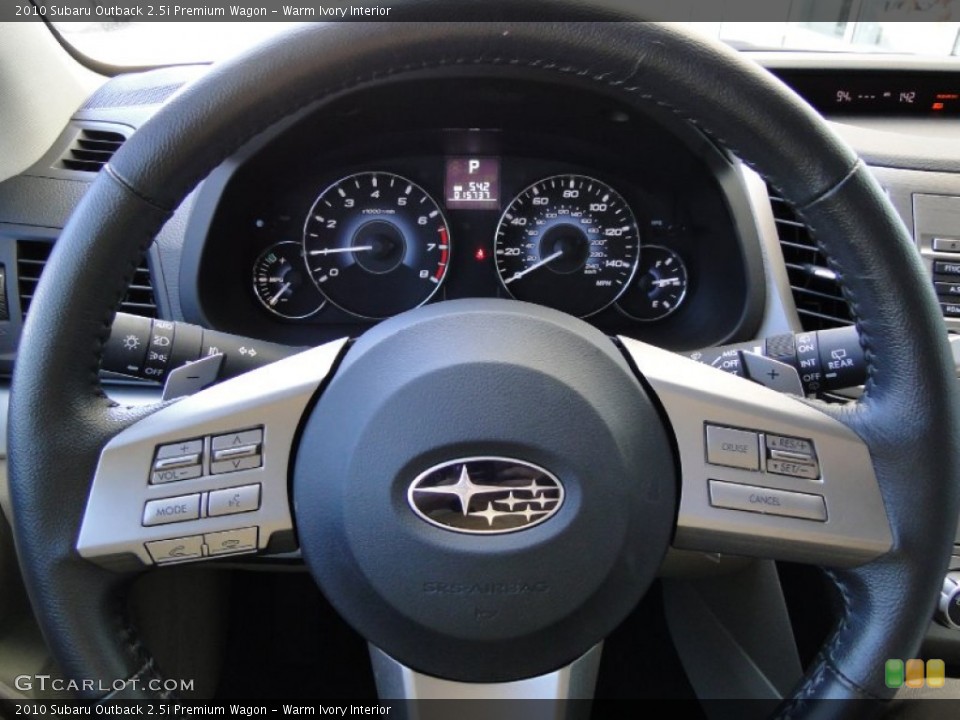 Warm Ivory Interior Steering Wheel for the 2010 Subaru Outback 2.5i Premium Wagon #50932308